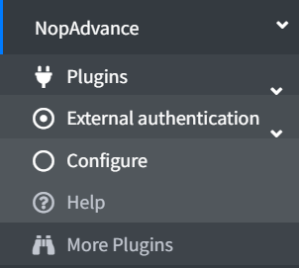 external authentication plugin page